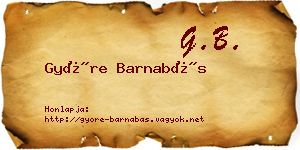 Györe Barnabás névjegykártya